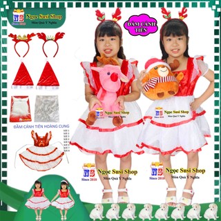 ĐẦM CÁNH TIÊN HOÀNG CUNG ĐẦM NOEL CHO BÉ GÁI TỪ 1 - 8 TUỔI CAO CẤP - BỘ ĐẦM NOEL GIÁNG SINH CHO BÉ GÁI