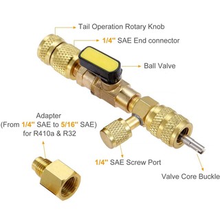 🔥Dụng Cụ Tháo Lõi Van R410A R22 Với Hai Kích Thước SAE 1 / 4 Và 5 / 16 Cổng R404A R407C R134A R12 R32 HVAC