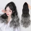 Tóc giả ngoạm đuôi nhuộm Ombre đen ghi khói Hàn Quốc QiQishop