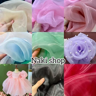 [ VẢI NAKI ] Bảng màu 1- Vải voan kính mỹ, kiếng mỹ loại mềm có đồ phồng may đầm váy làm hoa phụ kiện
