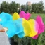 VVDZA Bụng Nhảy Múa Quạt Trẻ Em Nữ Vũ Công Thực Hành Dài Giả Người Hâm Mộ Lụa Dài