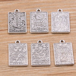 Mặt Dây Chuyền Lá Bài Tarot Bằng Hợp Kim Kẽm 14 * 23mm