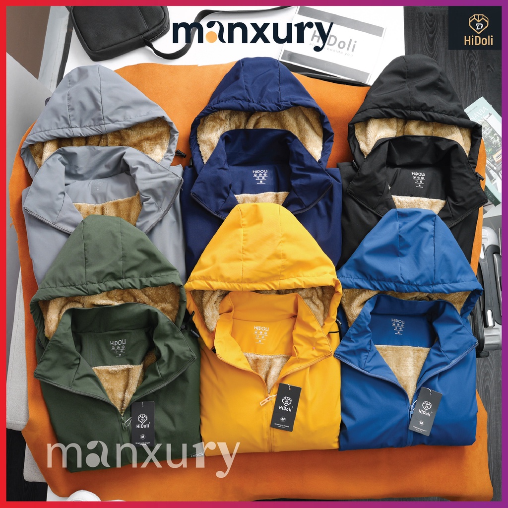 Áo khoác nam nữ gió dù LÓT LÔNG cừu mùa đông cao cấp ấm áp tráng bạc, chống nước, gió bụi MANXURY 01