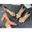 Giày cao gót 5 phân mũi vuông Annmodels gót vuông chất liệu xi bóng phối nơ thời trang _A892NLNHO
