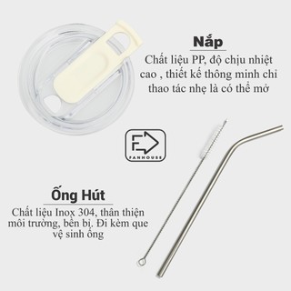 Ly giữ nhiệt cao cấp Tyeso Tumbler Fan House dung tích 550ml & 710ml, chất liệu inox 304, khắc tên