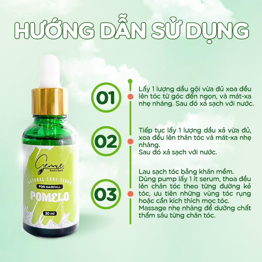 Ảnh Serum Bưởi Gennie Natural Care ngăn rụng & kích thích mọc tóc 30ml [DATE T1/26] 4