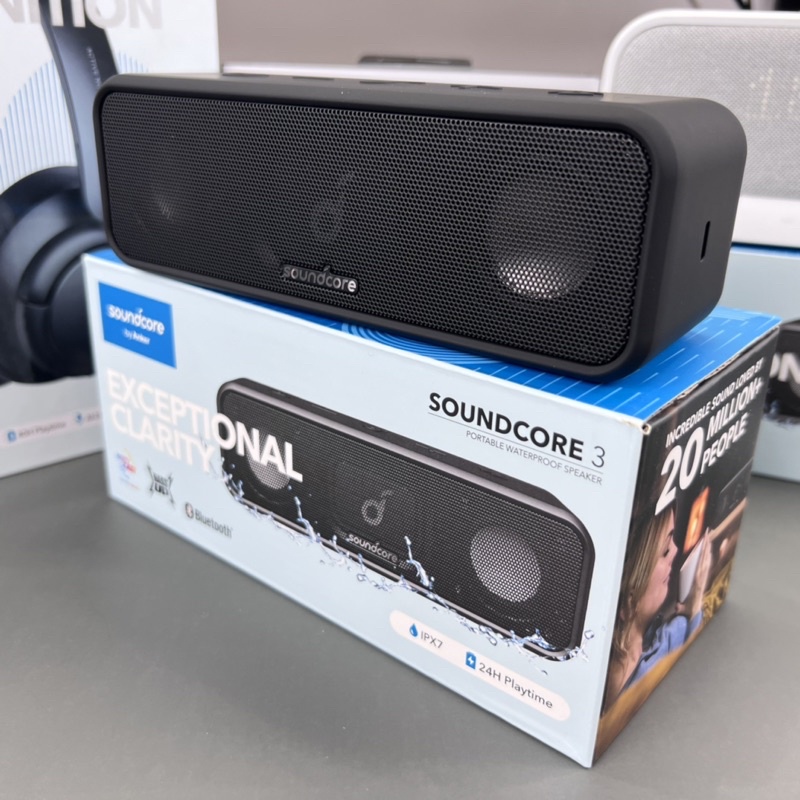 Anker Soundcore 3, Bluetooth Speaker with Pure Titanium Diaphragm Drivers,  BassUp, 24H Playtime, IPX7 Waterproof – Tech Smart Philippines Anker SoundCore3