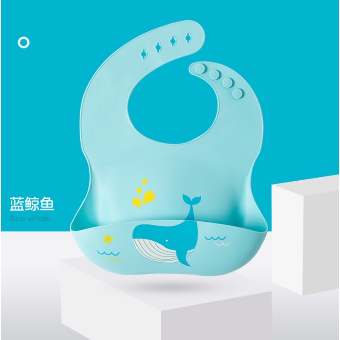 Yếm Ăn Dặm Cho Bé Silicone Có Máng, Yếm Ăn Dặm Silicon Có Máng Siêu Nhẹ Hình Mèo Đáng Yêu Cho Bé