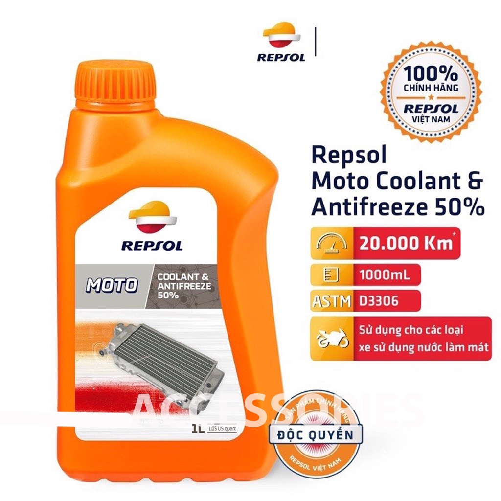 Nước Làm Mát Động Cơ Repsol Moto Coolant & Antifreeze 50% 1Lít-Nước Tản ...