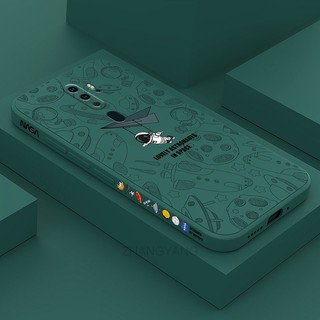 ốp lưng oppo a5 2020 oppo a9 2020 Ốp Điện Thoại Silicone TPU Mềm Họa Tiết Phi Hành Gia Có Dây Đeo Cho oppo a5 2020 oppo a9 2020