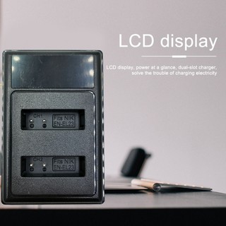 Bộ Sạc Pin USB Kép EN-EL23 LCD Cho Máy Ảnh Nikon COOLPIX B700 P900S P900 P610S P610 P600 S810C