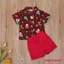 Mgg-bộ đồ hai mảnh trẻ em mùa hè, Áo ngắn tay cổ Polo + Quần ngắn màu trơn