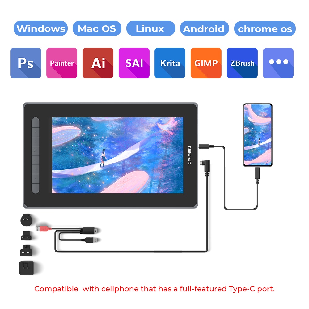 Màn hình vẽ kỹ thuật số XPPen Artist 12 2nd với X3 bút Elite với công nghệ cán màng đầy đủ | BigBuy360 - bigbuy360.vn