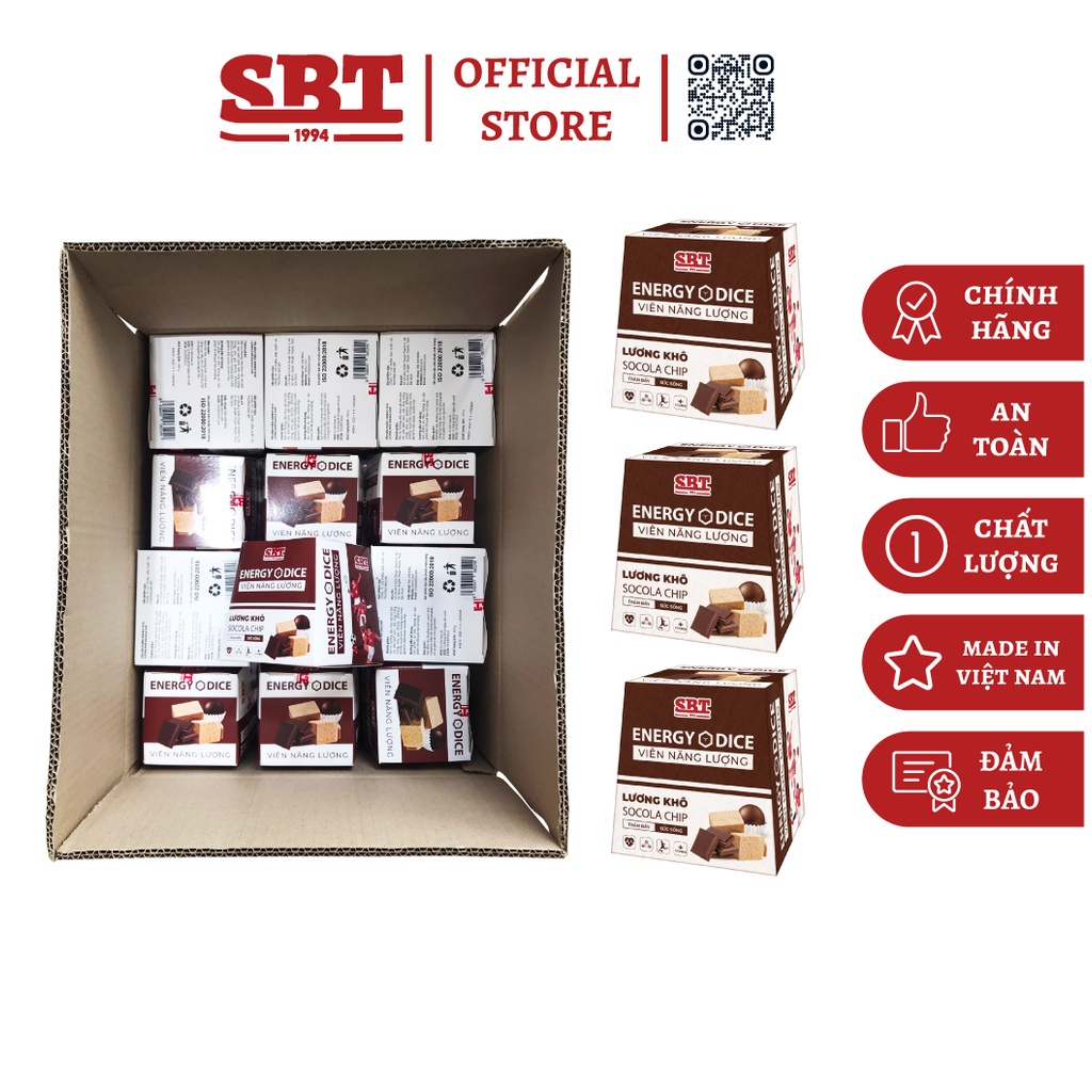SBT Energy Dice Lương khô Socola chip (Thùng 24 Hộp 180gr) Shopee
