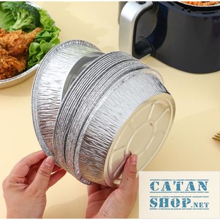 Khay Giấy Bạc Lót Nồi Chiên Không Dầu, Dĩa Đựng Thực Phẩm Chống Dính An Toàn, Tiện Lợi GD630-DiaBac