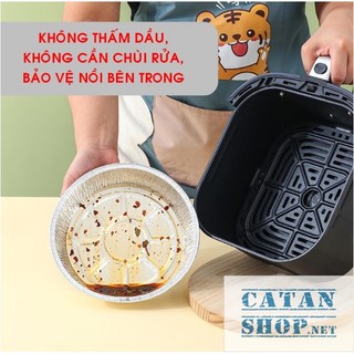 Khay Giấy Bạc Lót Nồi Chiên Không Dầu, Dĩa Đựng Thực Phẩm Chống Dính An Toàn, Tiện Lợi GD630-DiaBac