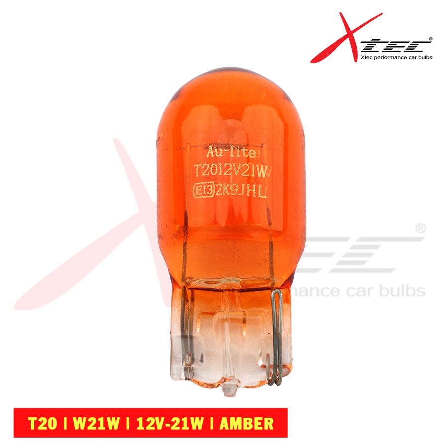 Combo 10 Bóng Đèn Tín Hiệu Chân Ghim Lớn Halogen XTEC Original Dùng Cho Xe Oto Xe Hơi Chân T20 W21W 12V 21W, 21/5W Vàng