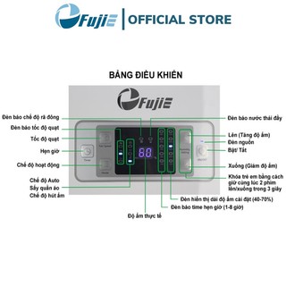 Máy hút ẩm dân dụng FujiE HM-916EC Công suất hút ẩm 16 lít/ngày  - Bảo hành toàn quốc 24 tháng