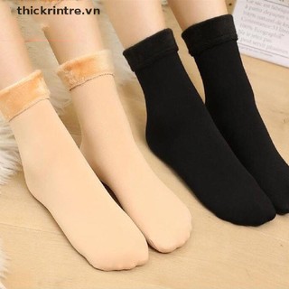 1 Đôi Vớ Len Cashmere Mềm Dày Giữ Ấm Màu Trơn Thời Trang Mùa Đông Cho Nữ