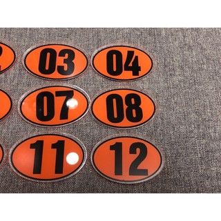 Combo 14 số bàn từ 01->14 (6x4cm)nền cam số đen siêu đẹp, siêu cute