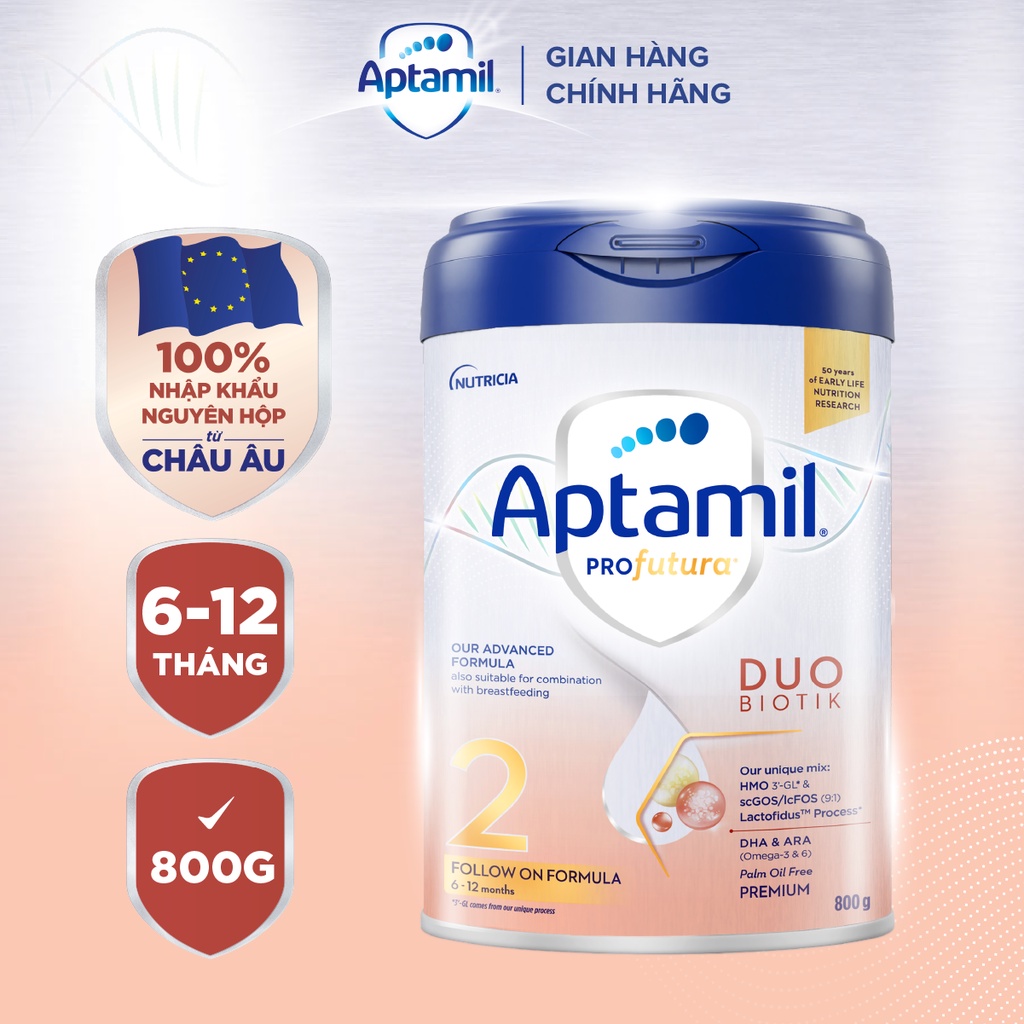 Sữa công thức Aptamil Profutura Duobiotik 2 cho bé 6-12 tháng tuổi (800g)