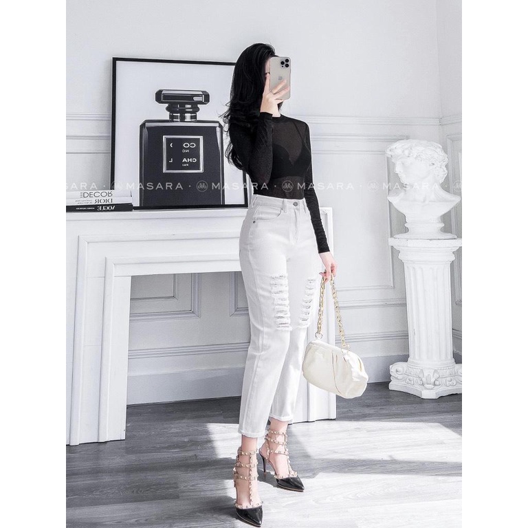 QUẦN JEAN BAGGY RÁCH 2 ĐÙI MÀU TRẮNG