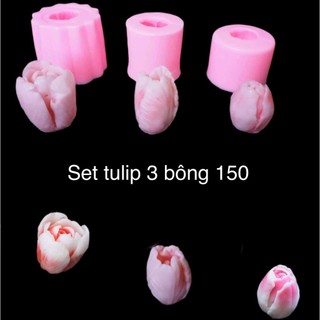 Khuôn silicon Set 3 hoa tulip