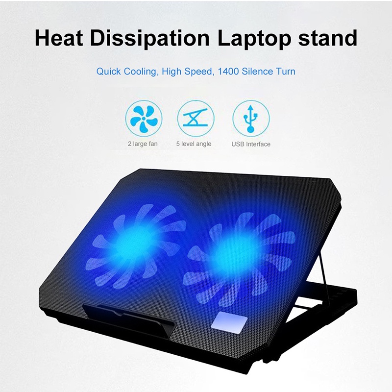 N99 Đế Giá Đỡ Quạt Tản Nhiệt,Quạt Tản Nhiệt Laptop,Đế Nâng Tản Nhiệt Cho 13,3-17inch, có 2 USB