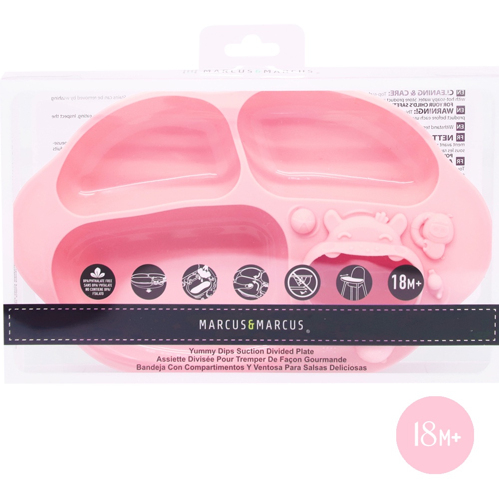 Ảnh Đĩa ăn dặm silicon chia ngăn có đế hút chân không chống đổ Yummy Marcus & Marcus, cho bé từ 18 tháng - Pokey 2