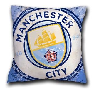 Vỏ gối polyester in hình Manchester City một mặt, chữ nhật, trang trí phòng ngủ/sofa (không kèm lõi)