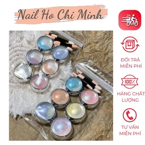Set bột tráng gương ngọc trai 6 màu trong suốt (tặng kèm cọ chà tráng gương)