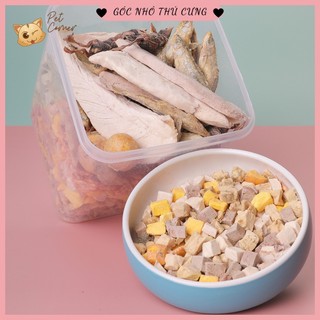 [500gr] Thức ăn sấy khô cho chó mèo (Túi thức ăn đông khô hỗn hợp cho thú cưng)