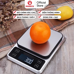 Cân Tiểu Ly Điện Tử Nhà Bếp Mini Modeco Định Lượng 0.1g - 5kg Làm Bánh Độ Chính Xác Cao, Đếm Tự Động - Kèm 3 Pin AAA