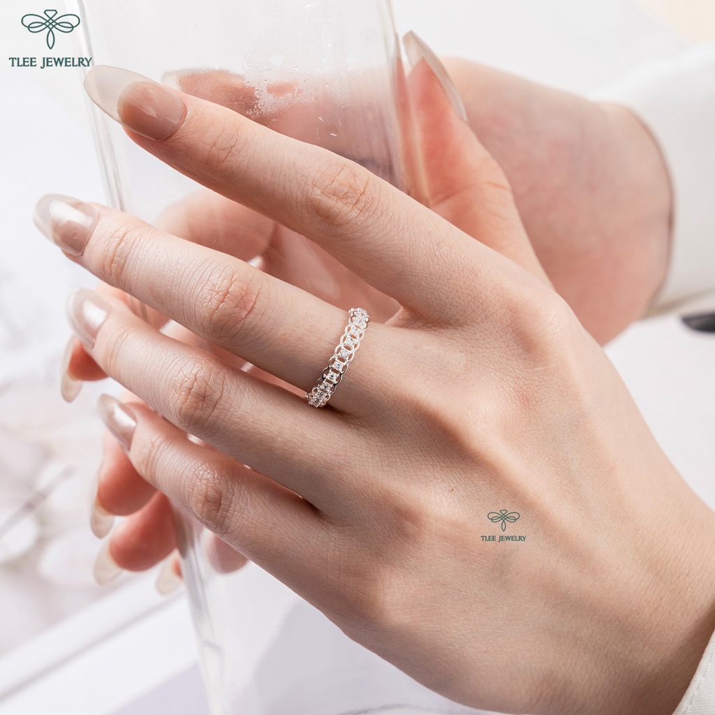 Nhẫn bạc nữ TLEE kim tiền tài lộc nạm đá cao cấp TLEE JEWELRY A0237