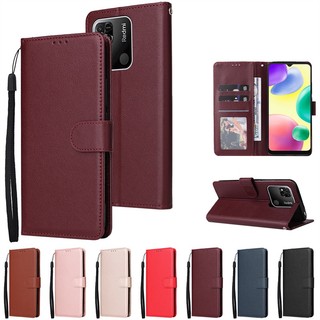 Dành Cho Redmi 10 10A 10C K50i Note10 Sang Trọng Da PU Lật Đứng Ví Đựng Thẻ Khe Cắm Bao Da