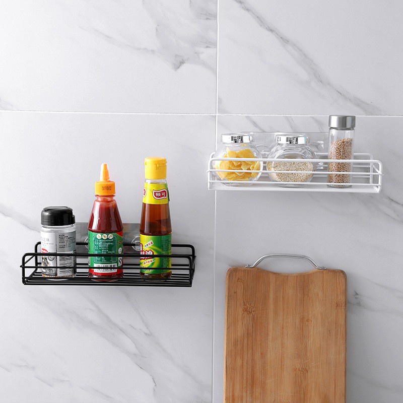 Combo 3 kệ chữ nhật dán tường phòng tắm đủ màu đen, trắng, vàng -Tiện lợi - Kèm 3 miếng dán siêu dính - Có hướng dẫn dán