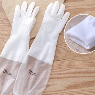 Găng tay con hươu cao su lót nỉ siêu dai, siêu bền loại dài  có chun chống tụt tiện lợi { H }