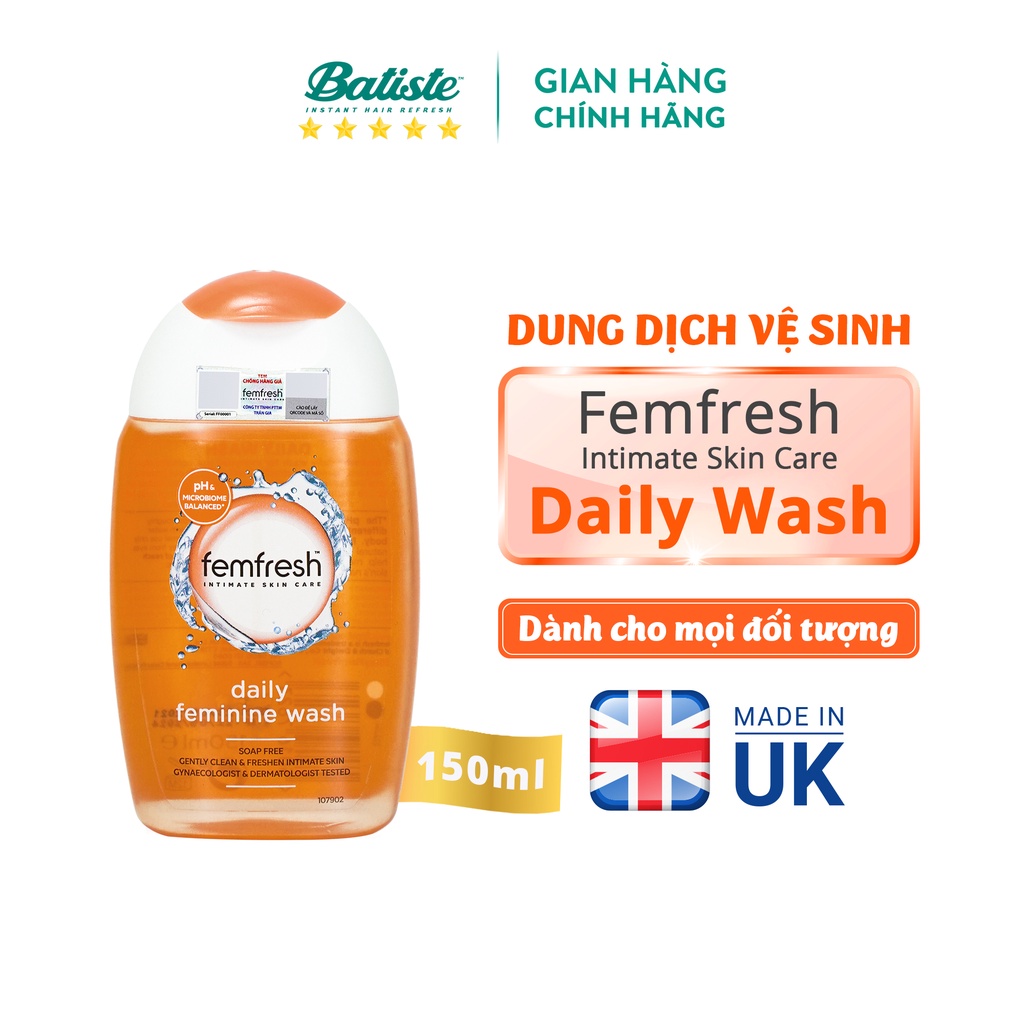 Dung dịch vệ sinh phụ nữ hàng ngày, thơm mát Femfresh Daily Intimate Wash 150ml