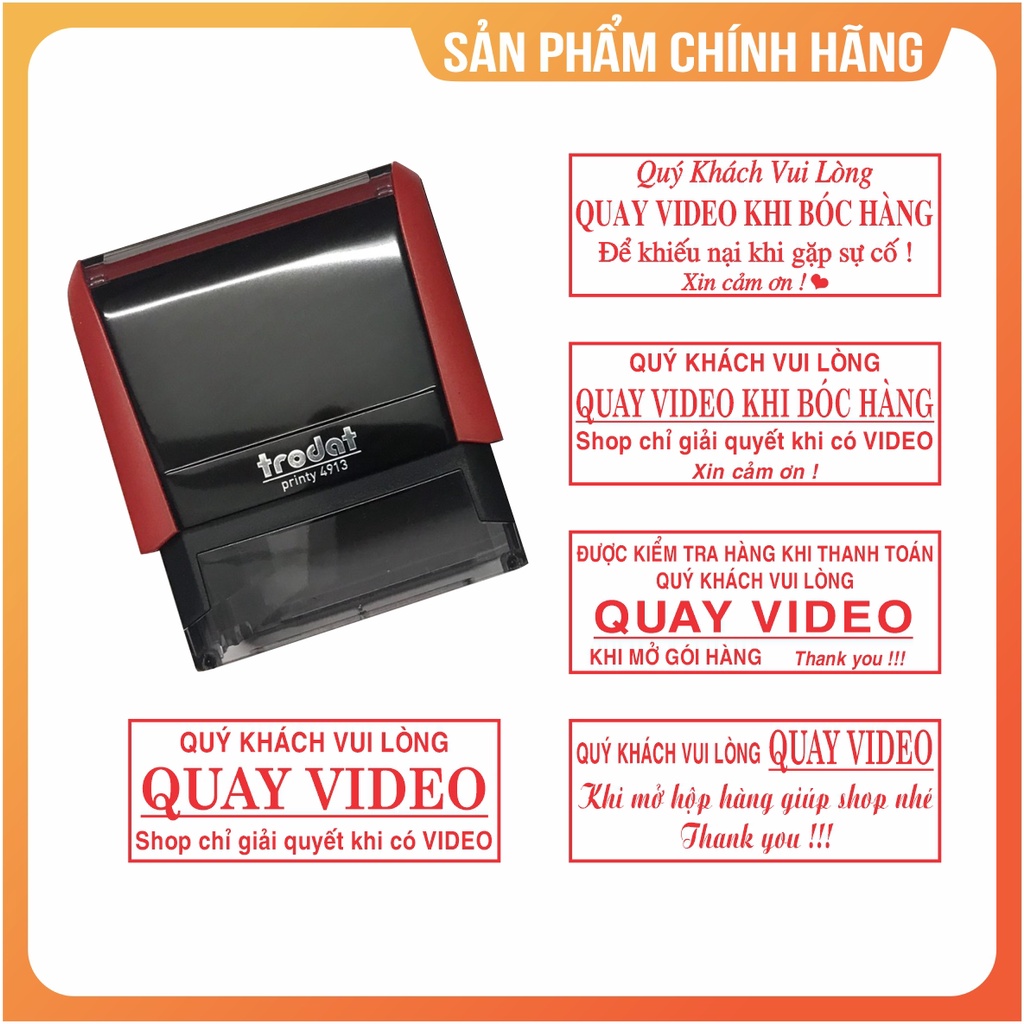 Con dấu quay video khi mở hàng màu đỏ hiệu Trodat Printy 4913 chính ...