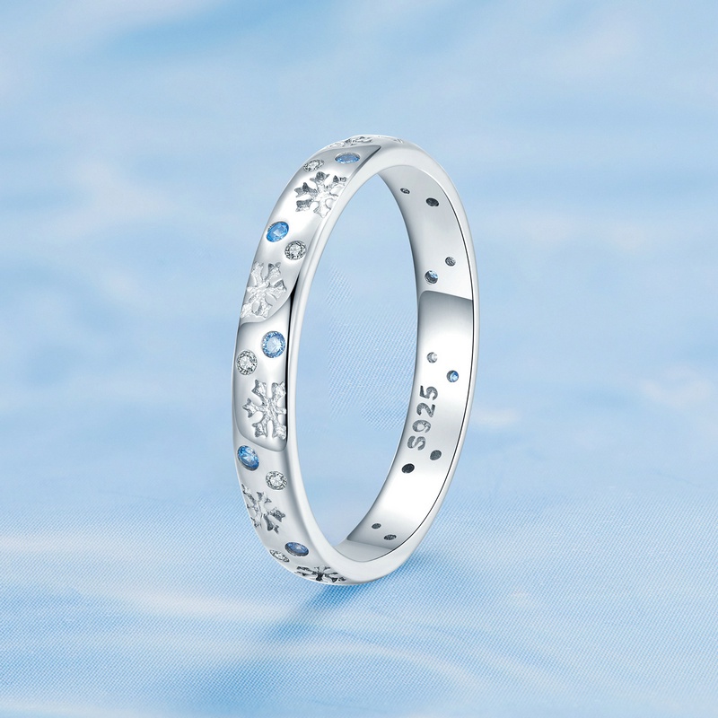 BAMOER Nhẫn Bạc 925 ĐíNh Đá Zircon ThờI Trang