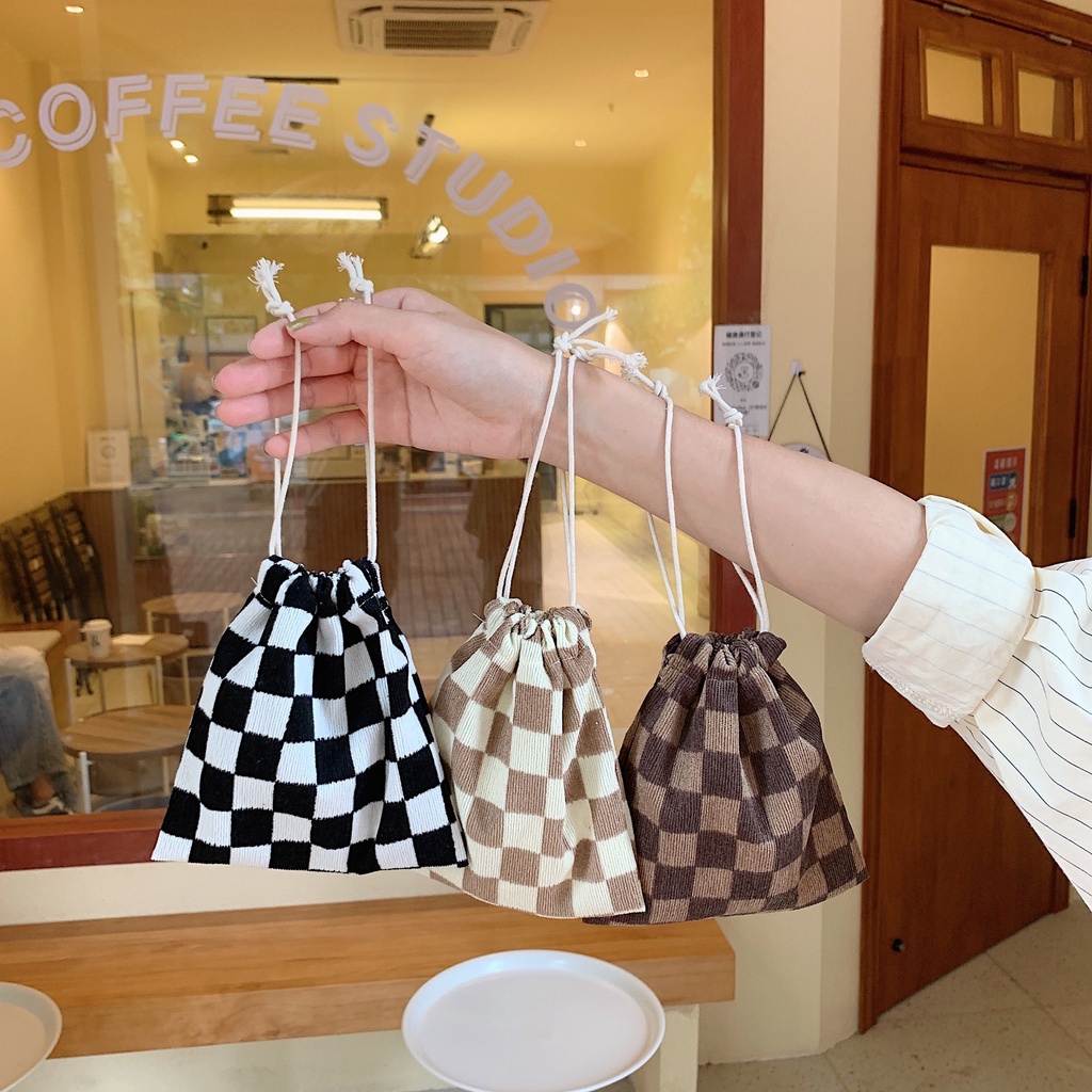 Túi Rút Mini Túi Đựng Đồ Drawstring Vải Cotton Gân In Hoa Cúc Daisy ...