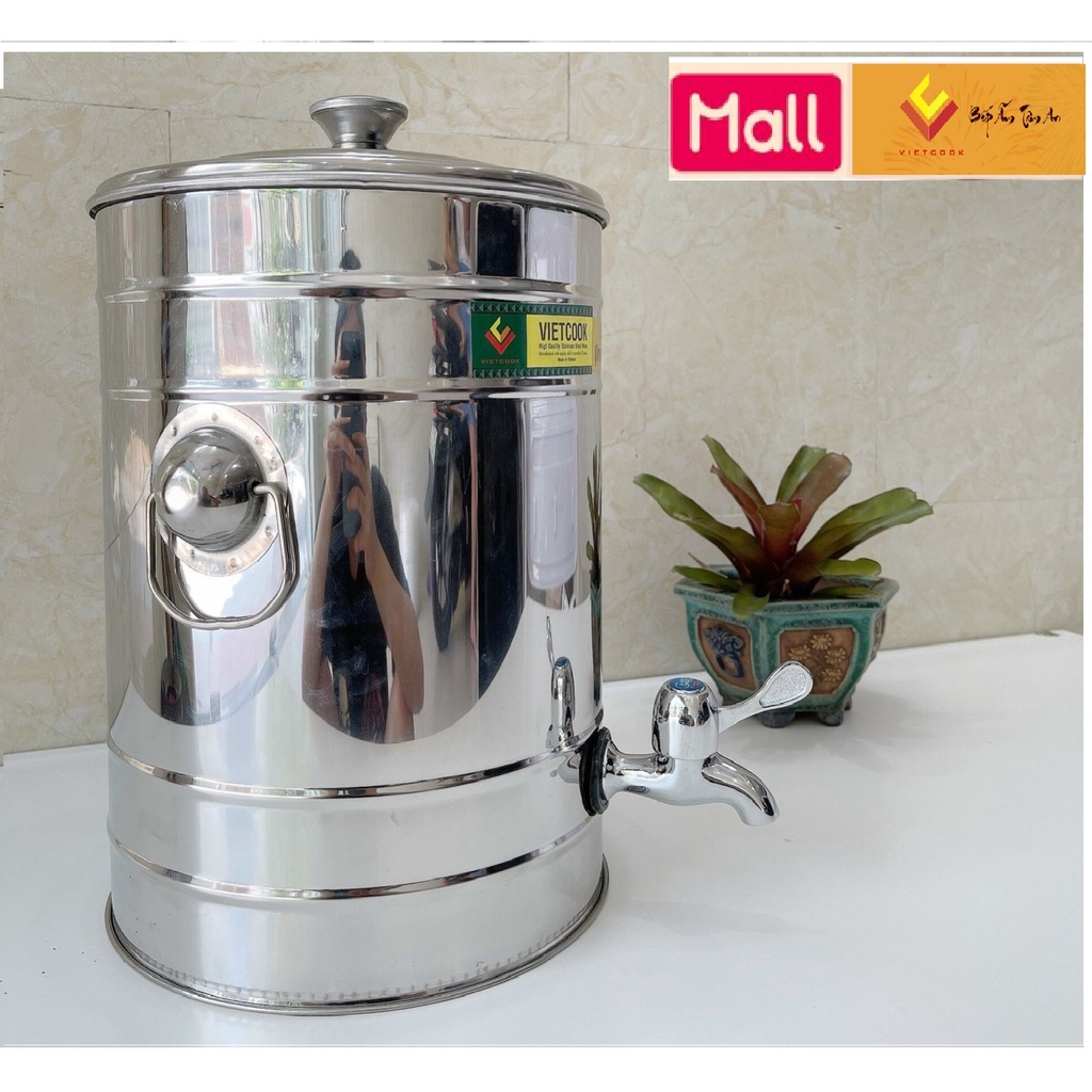 [VIETCOOK OFFICIAL] Bình đựng nước inox 10 lít, 15 lít, 20 lít, 25 lít ...