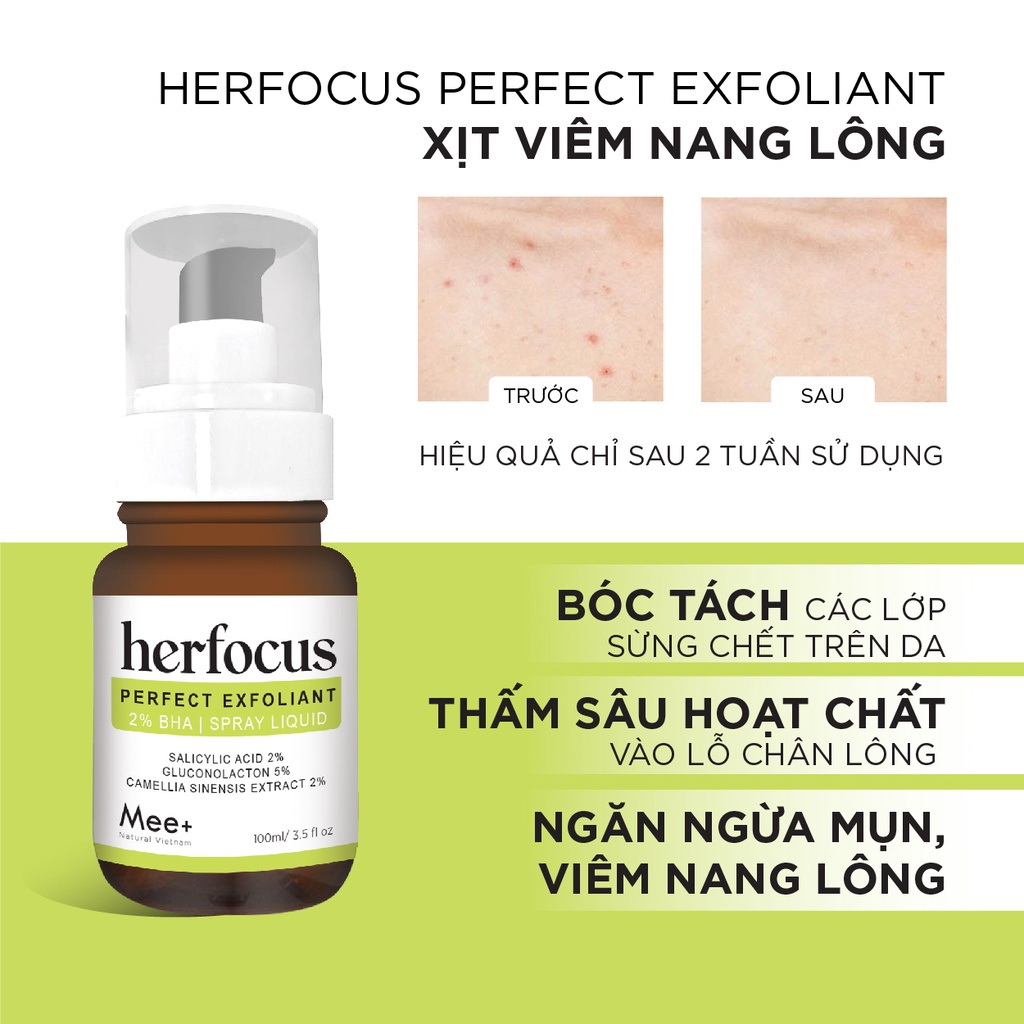 Ảnh Xịt viêm nang lông HERFOCUS 100ml + Sữa tắm viêm nang lông HERFOCUS 500ml - Bộ liệu trình viêm nang lông Mee Natural 3