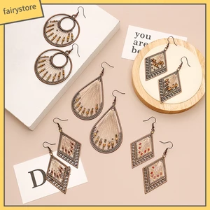 1 Đôi Bông Tai Hình Giọt Nước Phong Cách Bohemian Dành Cho Nữ