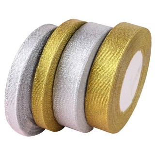 Ruy Băng Kim Tuyến Nhũ Vàng Bạc 5mm – 1cm – 2cm – 4cm [10 cuộn] Trang Trí Noel, Gói Quà, Handmade Cao Cấp