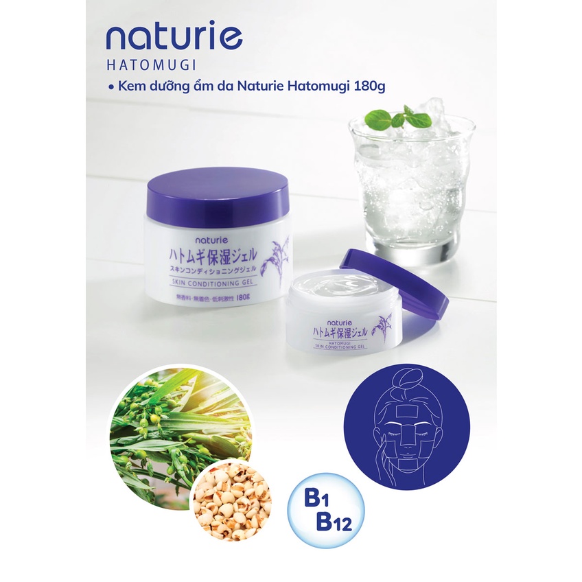 Gel Dưỡng Ẩm Da Hạt Ý Dĩ Naturie Nhật Bản 180G