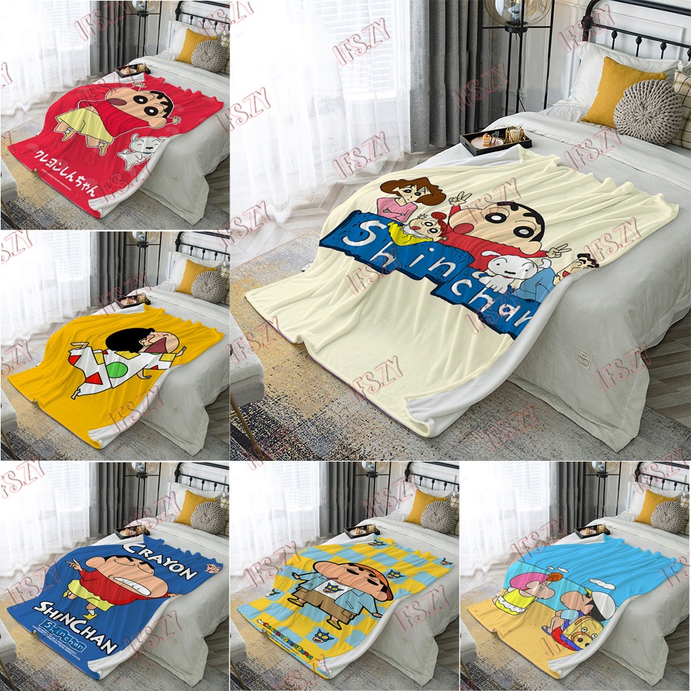 Chăn flannel Điều Hòa Không Khí 4 Kích Thước In Hình Cậu Bé Bút Chì shin-chan Dễ Thương
