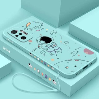 ốp lưng Redmi note 10 pro Redmi note 10 Ốp Điện Thoại Silicone TPU In Hình Phi Hành Gia Kèm Dây Đeo Cho Redmi note 10 pro Redmi note 10