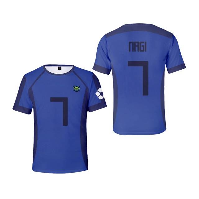 Nóng Anime Áo Màu Xanh Khóa Cosplay Jersey Tay Ngắn Unisex Áo Dáng Rộng Tee Yoichi Áo Plus Kích Thước