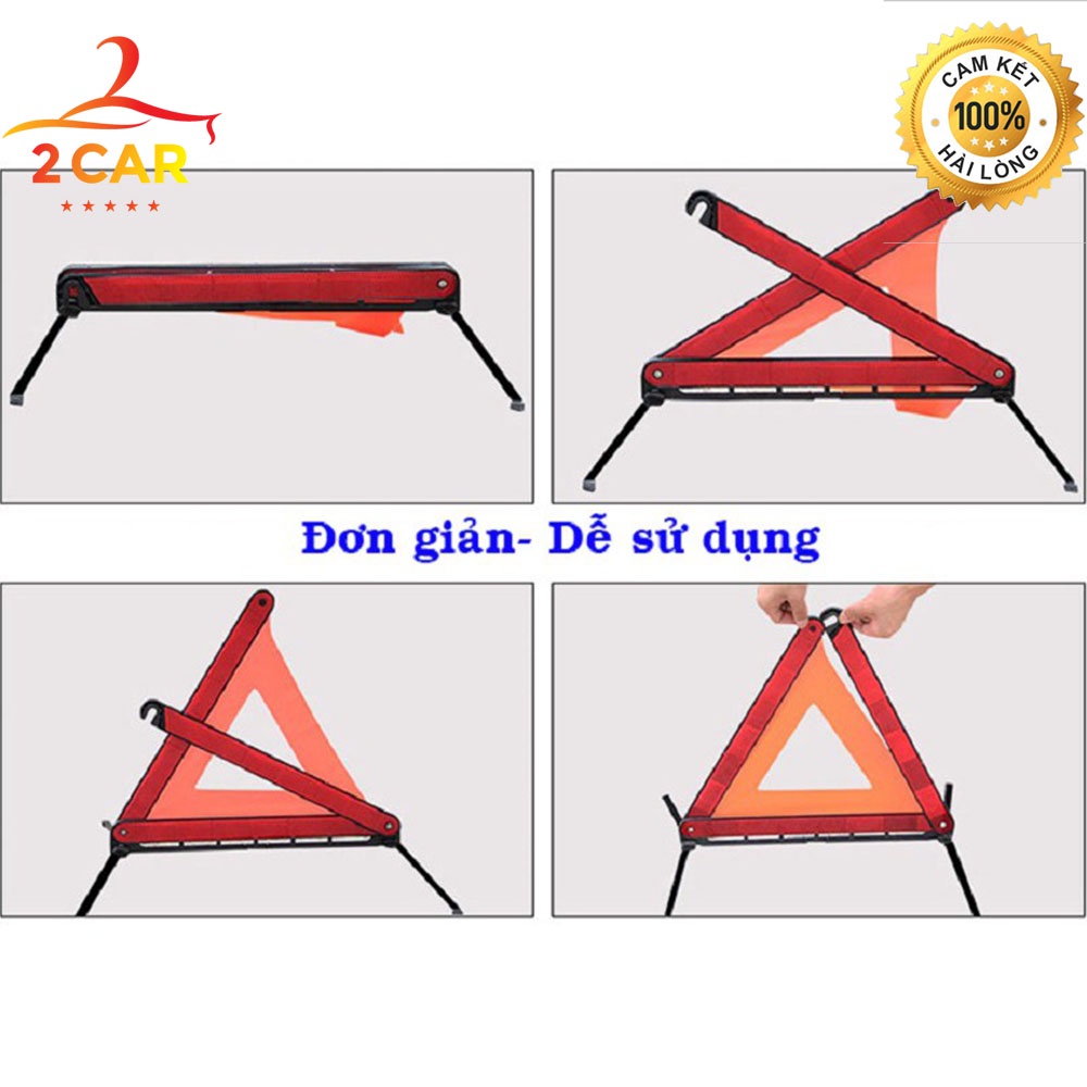 Biển Cảnh Báo Nguy Hiểm Có Phản Quang Cho Ô Tô, Biển Báo Tam Giác gấp gọn tiện lợi size 43cm